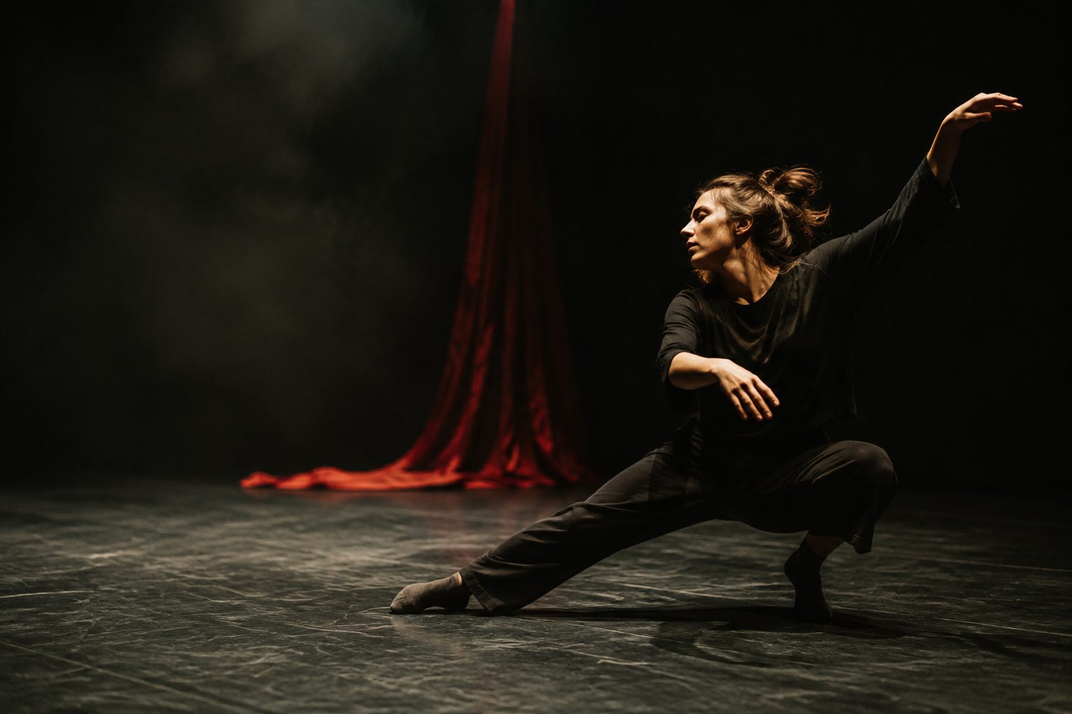 Theatre artist in rehearsal